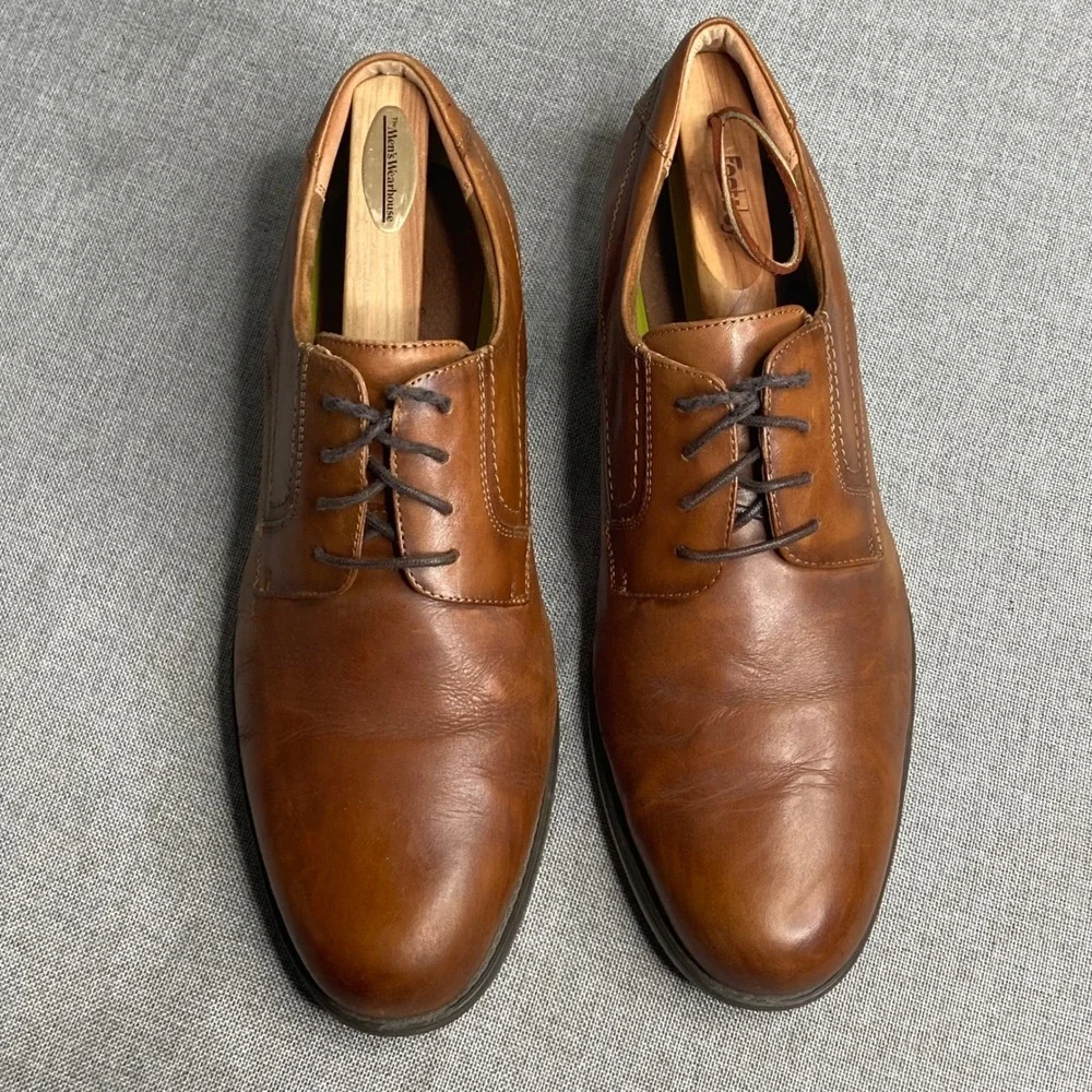 Florsheim Mens 11.5D Leather Dress Shoes Comfortech Oxford Brown‎ Lace Up